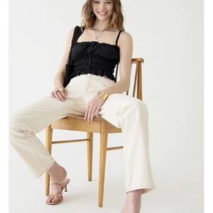 J. Crew women's high-rise full-length classic straight jean in ecru Size 29 Tall